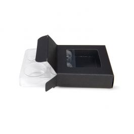 Kraft Dozen Zwart Voor Handgemaakt Snoep, Ronde insert 7x2.1x6.8cm (25 stuks) [CNDYR276B]