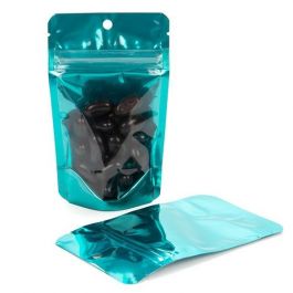 Stazakken Transparant/Teal 7,9x5,1x13cm | 28 gram (100 stuks) [ZBGB1TL]