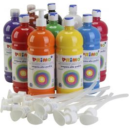Tempera Verf Mat, matt, diverse kleuren, 10x1000 ml/ 1 doos [HOB-980648]