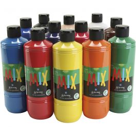 Greenspot Plakaatverf, matt, diverse kleuren, 12x500 ml/ 1 doos [HOB-642295]