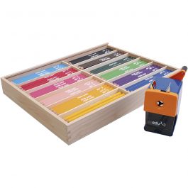 Edu Jumbo Kleurpotlood, vulling 6,25 mm, diverse kleuren, 12x12 stuk/ 1 doos [HOB-406144]