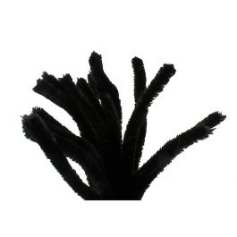 Chenille, zwart, L: 30 cm, dikte 4 mm, 50 stuk/ 1 doos [HOB-760184]