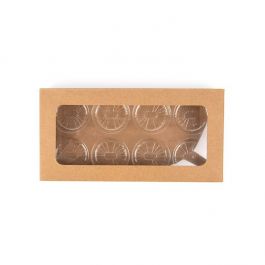 Kraft Dozen voor Hangemaakt Snoep, Ronde insert 7x2.1x13.8cm (25 stuks) [CNDYR273]