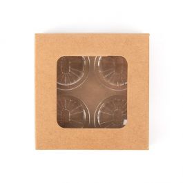 Kraft Dozen voor Hangemaakt Snoep, Ronde insert 7x2.1x6.8cm (25 stuks) [CNDYR277]