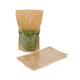 Stazakken Transparant/Kraft 17,1x8,9x28,6cm | 340 gram (100 stuks) [ZBGKC4]