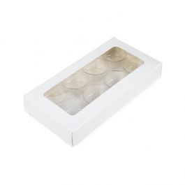 Kraft Dozen Wit Voor Handgemaakt Snoep, Ronde insert 7x2.1x13.8cm (25 stuks) [CNDYR272W]