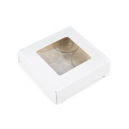 Kraft Dozen Wit Voor Handgemaakt Snoep, Ronde insert 7x2.1x6.8cm (25 stuks) [CNDYR276W]
