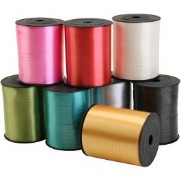 Cadeaulint, B: 5 mm, diverse kleuren, 8x400 m/ 1 doos [HOB-557495]