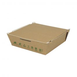 Take-away Dozen Karton 22x6,6x21 cm 1700 ml Bruin bio-gecoat (300 stuks) [GB-DFC04261]