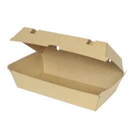 Take-away Dozen Karton met klepdeksel 24,8x13x7,5 cm Bruin (200 stuks) [GB-DFC04325]