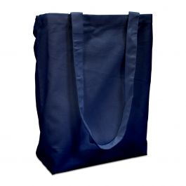 Katoenen draagtassen 38x42cm met hengsel donkerblauw (250 st.) [FP-DKE013]