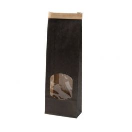 Zakken Kraft Zwart met Sluiting 9x4.5x26 cm (500 stuks) [GB-DRE02731]