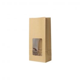 Milieuvriendelijk Kraft Zakken met Venster Bruin 11x6x23,5 cm (500 stuks) [GB-DRE03951]