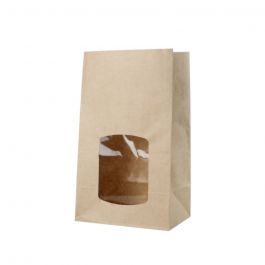 Milieuvriendelijk Kraft Zakken met Venster Bruin 15x10x25 cm (500 stuks) [GB-DRE03961]