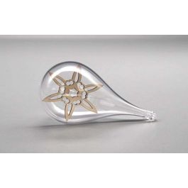 Plastic transparante Waterdruppel 11cm met houten ster (25 stuks) [PEP-0170600258]