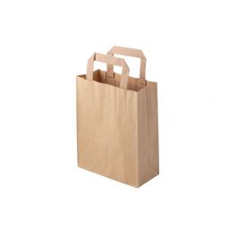 Draagtassen van gerecycled papier 18 × 8 × 22 cm bruin (250 stuks) [GB-DSE02304]