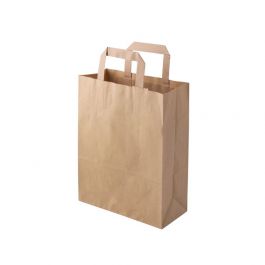 Draagtassen van gerecycled papier 22 × 10 × 28 cm bruin (250 stuks) [GB-DSE02314]