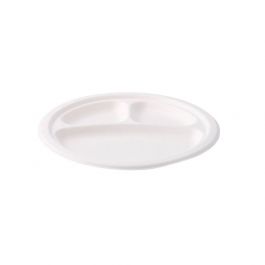 Menubord Suikerriet Ø 22 cm, 3 vakken, rond (500 stuks) [GB-DTW01465]