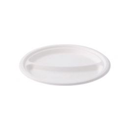 Menubord Suikerriet Ø 22 cm, 2 vakken, rond (500 stuks) [GB-DTW01471]