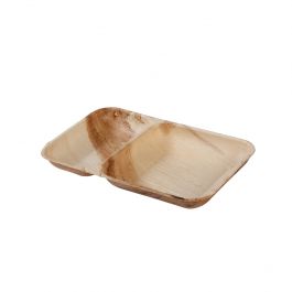 Bord Palmblad 2 vakken, 25x15 cm (200 stuks) [GB-DTW05580]