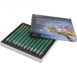 Aquarelkrijt, diep groen (348), 12 stuk/ 1 doos [HOB-427368]