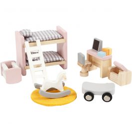 VIGA Meubilair voor poppenhuis, de kinderkamer, afm 2x2x7,5 cm, 8 onderdelen/ 1 set [HOB-906691]