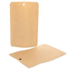 Stazakken Kraft Composteerbaar 10,2x6x15,2cm zonder Gripsluiting | 57 gram (100 stuks) [SUPEK2]