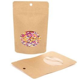 Stazakken Kraft Composteerbaar 10,2x6x15,2cm met ovaal Venster | 57 gram (100 stuks) [ZBGEO2K]