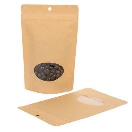 Stazakken Kraft Composteerbaar 13x7,9x20,6cm met ovaal Venster | 113 gram (100 stuks) [ZBGEO3K]