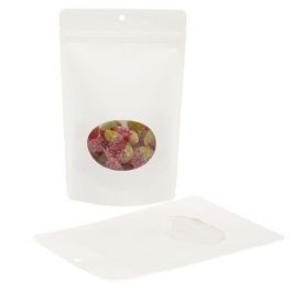 Stazakken Composteerbaar Kraft Wit met ovaal Venster 14,9x8,9x23,2cm | 312 gram (100 stuks) [ZBGEO7W]