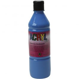 Acryl Verf, primair blauw, 500 ml/ 1 fles [HOB-636055]