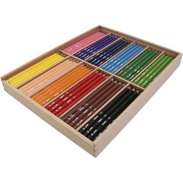 Edu Jumbo Kleurpotloden, dikte 10 mm, vulling 5 mm, diverse kleuren, 12x12 stuk/ 1 doos [HOB-409844]