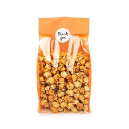 Blokbodemzakken Neon Oranje 12,7x7,6x30,5 cm met Papieren kaart (100 stuks) [FGPB1NO]