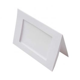 Kaarten Wit met 8,5x13,7 Rechthoekige uitsnede - Buitenmaat voor 10x15 print, 240g 13x17,8cm (25 stuks) [PJ00112]