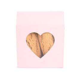 Kraftdoosjes Roze Met Hartjes Venster 10,5x4,4x13,3 cm (25 stuks) [FS350]