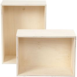 Showdozen, rechthoek, h: 27+31 cm, b: 19,5+22,5 cm, triplex, 2stuks, diepte 12,5 cm [HOB56160]