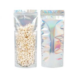 Stazakken Transparant/Iridescent/Holographic 17,8x6x43,2cm Met Ophanggat (25 Stuks) [ZBGH3NC]