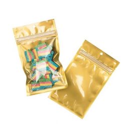 Gripzakken Transparant/Goud 9,2x12,7cm (100 stuks) [HZB4CG]