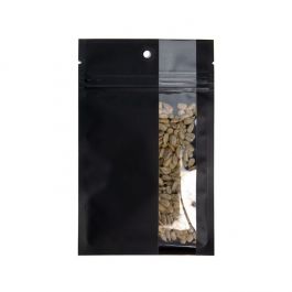 Gripzakken Zwart met Verticaal Venster 9,2x12,7 cm (100 stuks) [HZBV4MB]