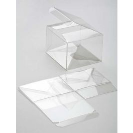 Plastic Doosjes 8,9x8,3x6cm Kristalhelder met Autolock Bodem (25 stuks) [PLB115]