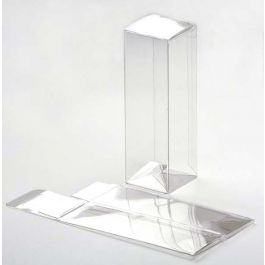 Plastic Doosjes 4,1x4,1x12,7cm Kristalhelder met Autolock Bodem (25 stuks) [PLB34]