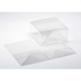 Plastic Doosjes 15,9x15,9x7,6cm Kristalhelder met Autolock Bodem (25 stuks) [PLB173]