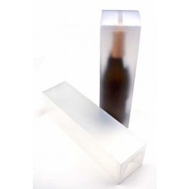 Plastic Doosjes voor Flessen Frost 8x8x31cm (25 stuks) [PLBF176]