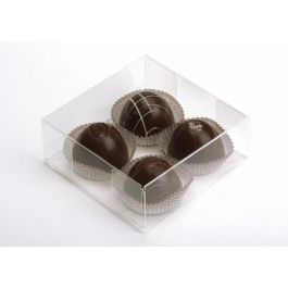 Plastic Doosjes voor "chocolade" Truffels 10,8x4,1x10,8cm (25 stuks) [FB194]