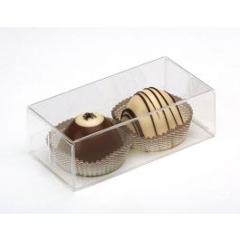 Plastic Doosjes voor "chocolade" Truffels 5,4x3,5x10,8cm (25 stuks) [FB195]