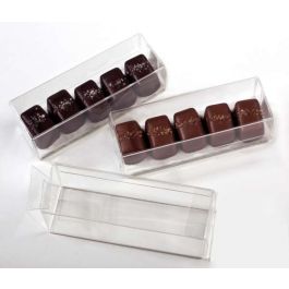 Plastic Doosjes voor "chocolade" Truffels 3,5x3,5x10,8cm (25 stuks) [FB196]