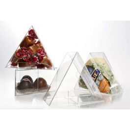 Plastic Doosjes Driehoek 10,2x5,1x8,9cm Kristalhelder (25 stuks) [FS239]