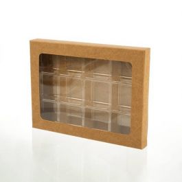 Kraft Doos voor Handgemaakt Snoep Sets voor 12 stuks 8.9x2.1x13.8cm (25 Stuks) [CNDY271]
