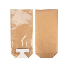 Kraft Kruisbodemzakken met papieren kaart 7x5.1x25.4 cm (100 stuks) [FGKB17]
