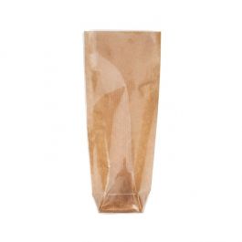 Kraft Kruisbodemzakken met papieren kaart 5.1x4.4x21.6 cm (100 stuks) [FGKB20]